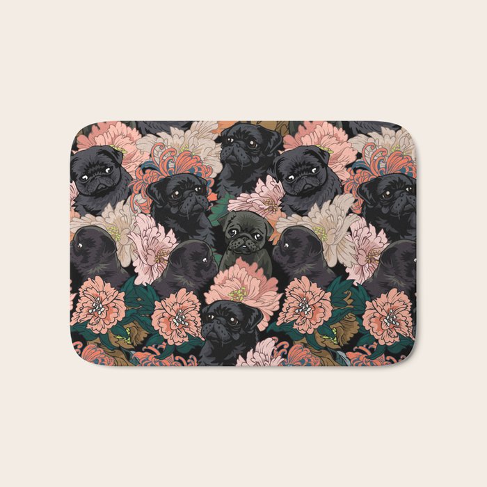 Because Black Pug Bath Mat Gallery Image 1