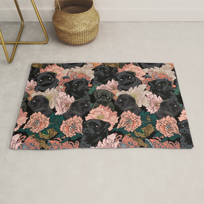 Because Black Pug Rug Gallery Image 1