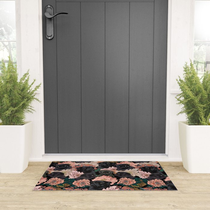 Because Black Pug Welcome Mat Gallery Image 3