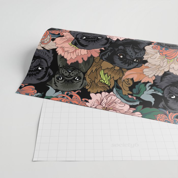 Because Black Pug Wrapping Paper Gallery Image 2