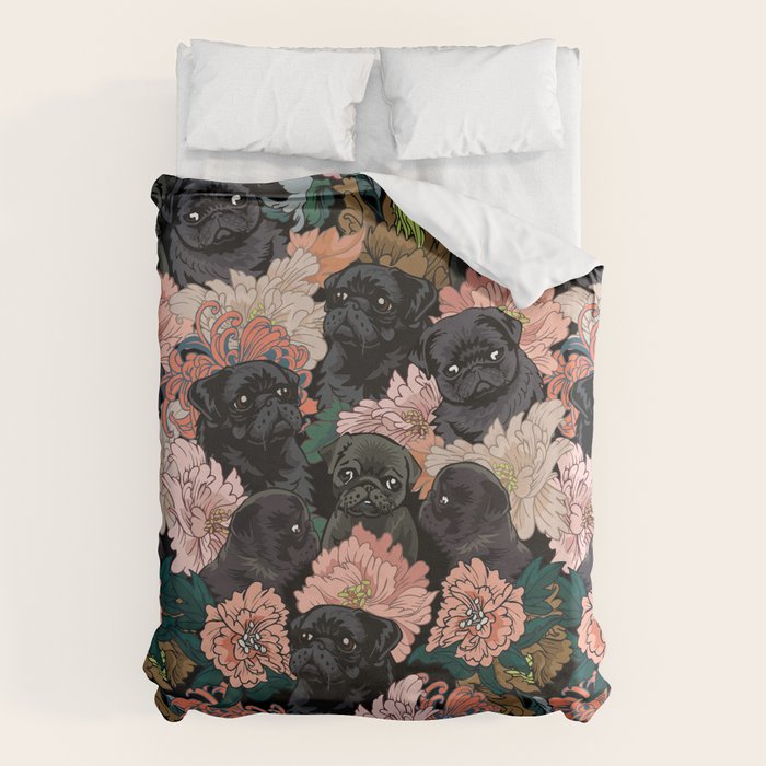 Because Black Pug Duvet Cover Gallery Image 6