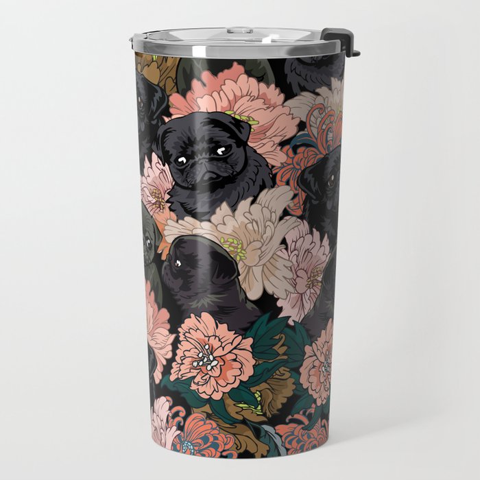 Because Black Pug Travel Mug Gallery Image 2