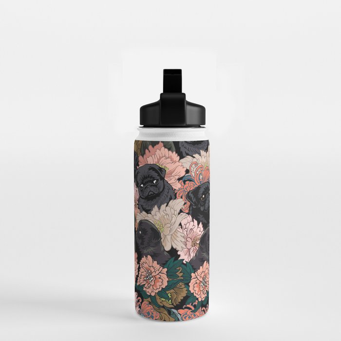Because Black Pug Water Bottle Gallery Image 2