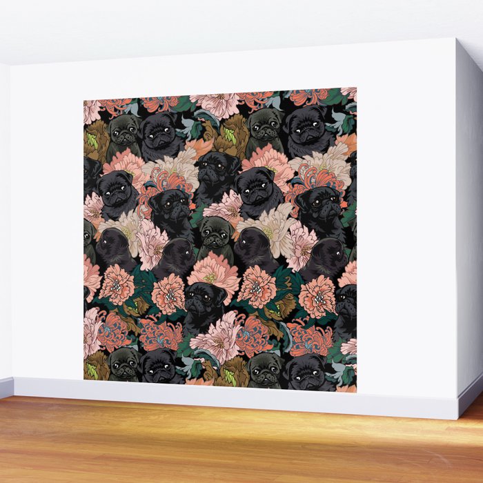 Because Black Pug Wall Mural Gallery Image 2