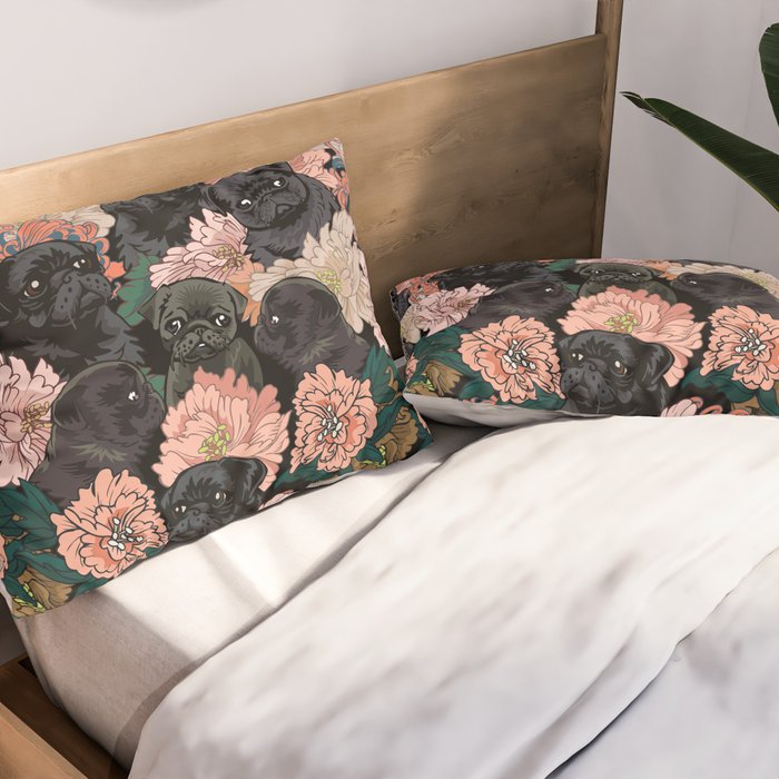 Because Black Pug Pillow Sham Gallery Image 2
