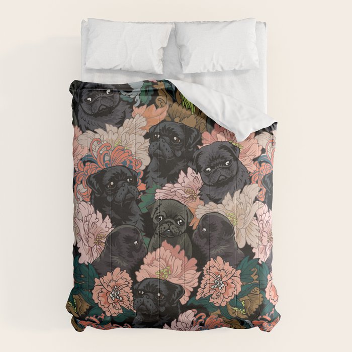 Because Black Pug Comforter Gallery Image 6