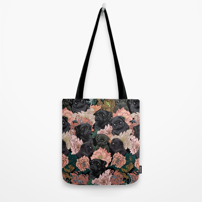 Because Black Pug Tote Bag Gallery Image 2
