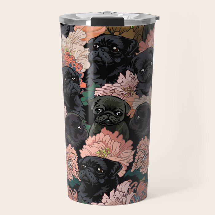 Because Black Pug Travel Mug Gallery Image 1