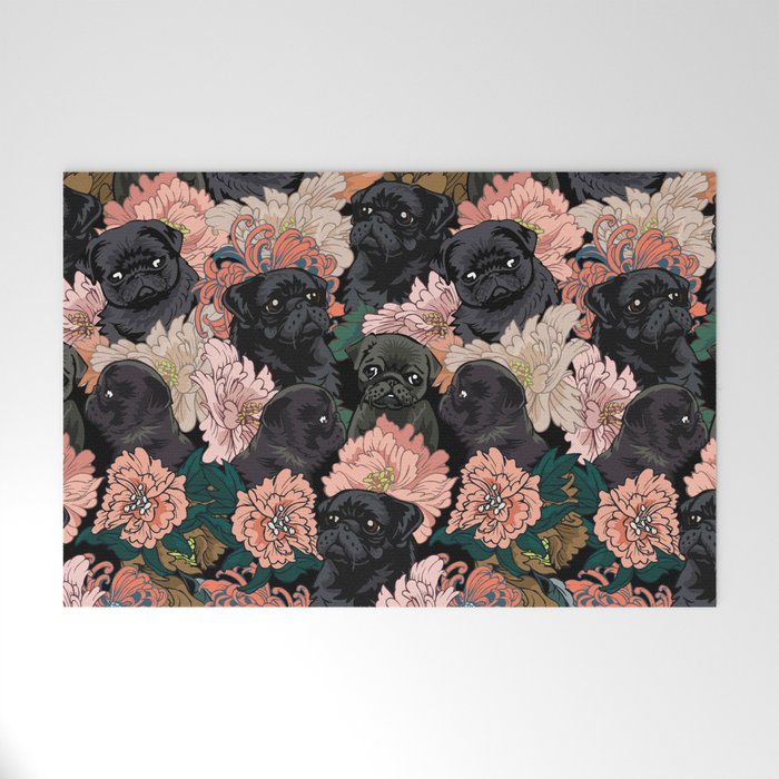 Because Black Pug Welcome Mat Gallery Image 1