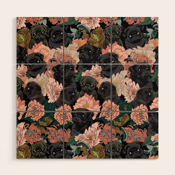 Because Black Pug Wood Wall Art Gallery Image 1