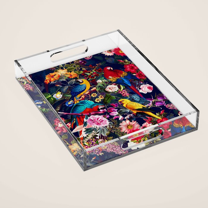 Floral and Birds XLV Acrylic Tray Gallery Image 1