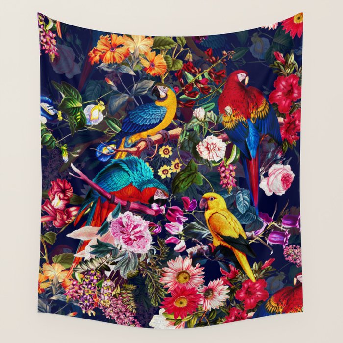Floral and Birds XLV Wall Tapestry Gallery Image 4