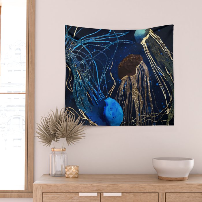 Metallic Jellyfish IV Wall Tapestry Gallery Image 2