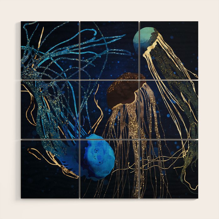 Metallic Jellyfish IV Wood Wall Art Gallery Image 1