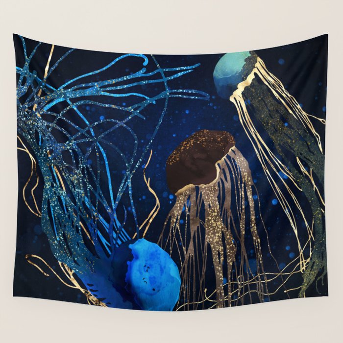 Metallic Jellyfish IV Wall Tapestry Gallery Image 1