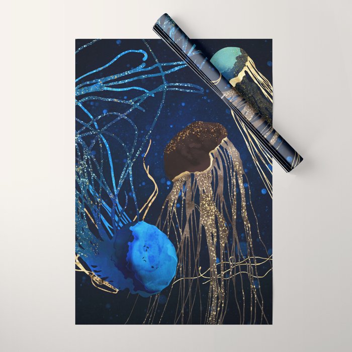 Metallic Jellyfish IV Wrapping Paper Gallery Image 1
