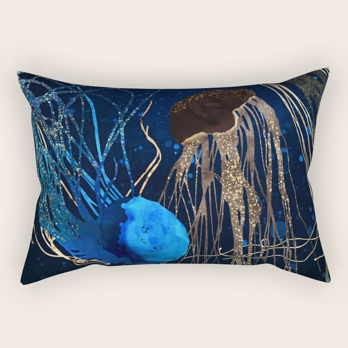 Metallic Jellyfish IV Rectangular Pillow Gallery Image 1