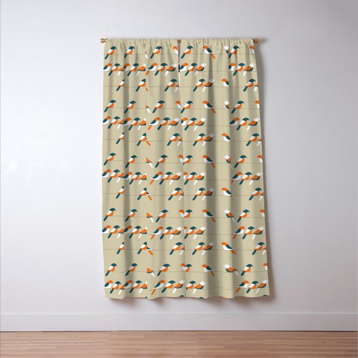 Birds on wire Window Curtain Gallery Image 3