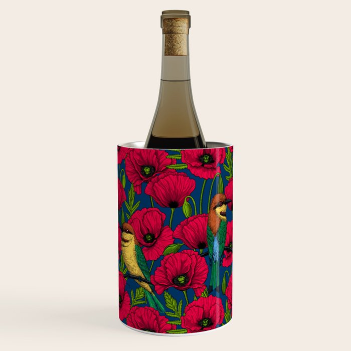Bee eaters and poppies  Wine Chiller Gallery Image 1