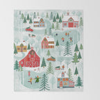 New England Christmas Throw Blanket Gallery Image 2