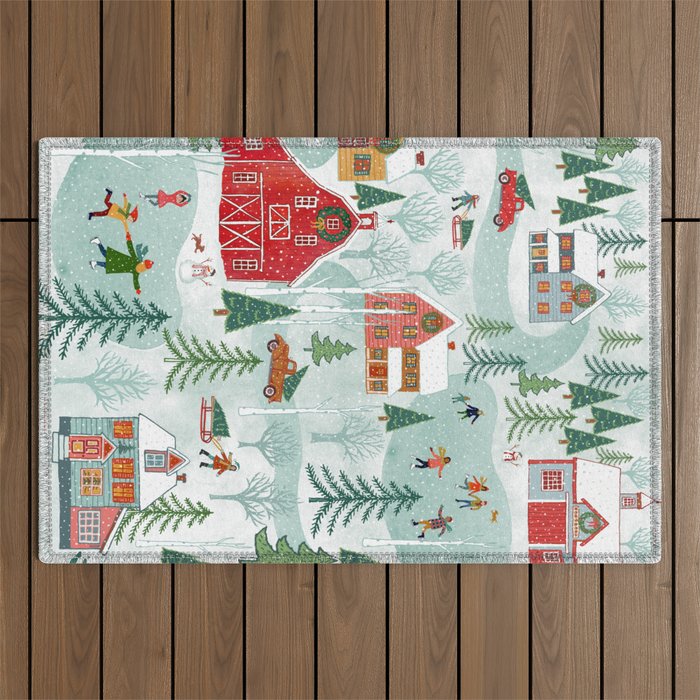 New England Christmas Outdoor Rug Gallery Image 1