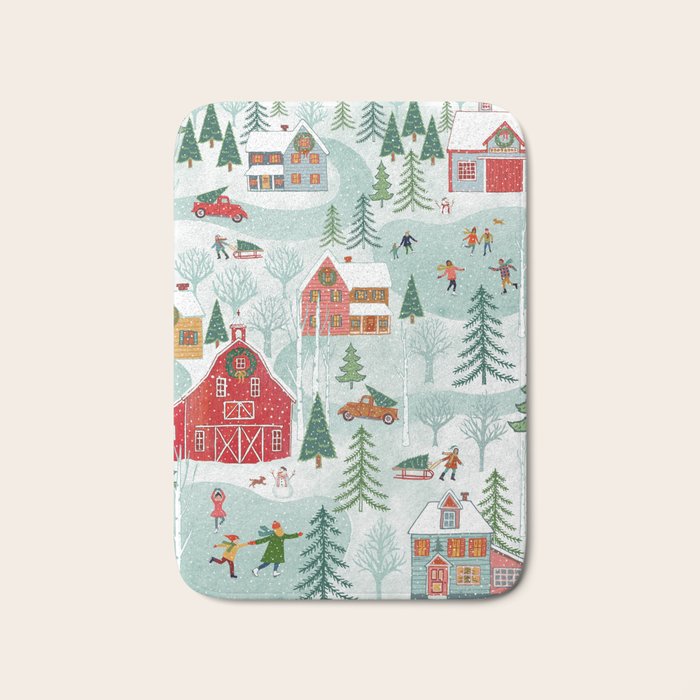 New England Christmas Bath Mat Gallery Image 1