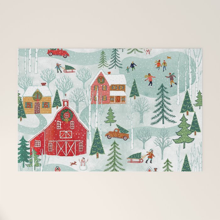 New England Christmas Welcome Mat Gallery Image 1