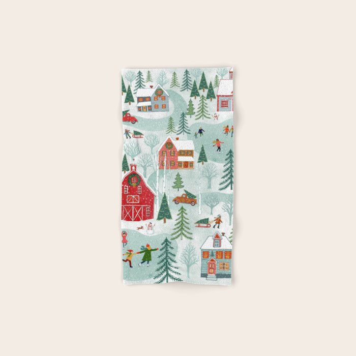 New England Christmas Bath Towel Gallery Image 1