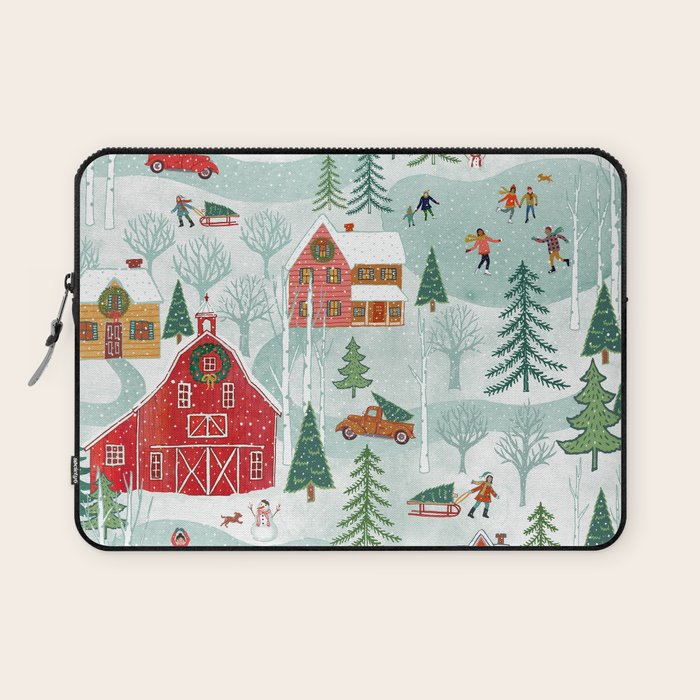 New England Christmas Laptop Sleeve Gallery Image 1