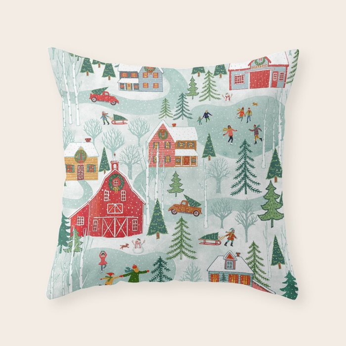 New England Christmas Throw Pillow Gallery Image 6
