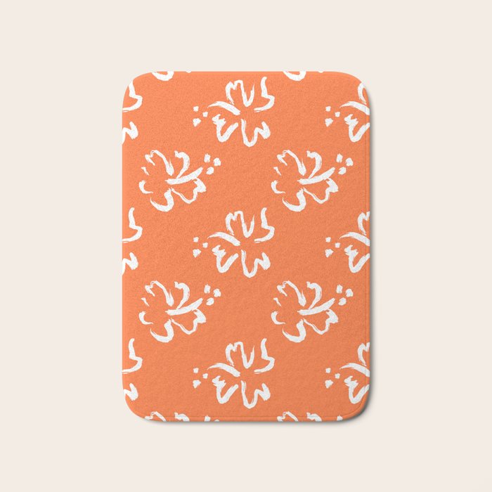 Tropical summer flower pattern art Bath Mat Gallery Image 1