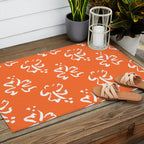 Tropical summer flower pattern art Outdoor Rug Gallery Image 2
