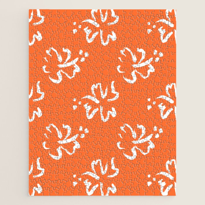 Tropical summer flower pattern art Jigsaw Puzzle Gallery Image 1