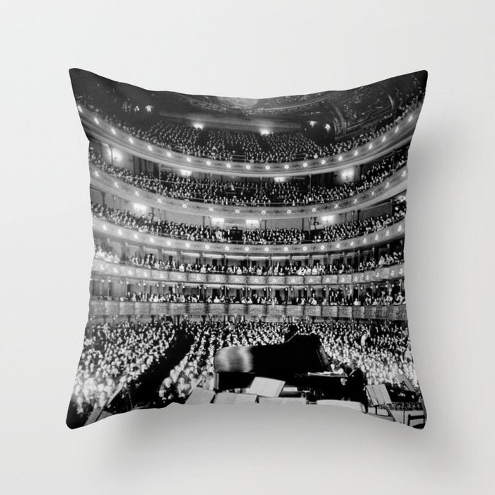 Metropolitan Opera House, New York City black and white photography / black and white photographs Throw Pillow Gallery Image 6