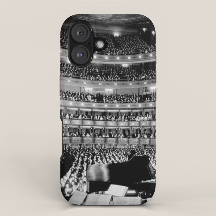 Metropolitan Opera House, New York City black and white photography / black and white photographs iPhone Case Gallery Image 1
