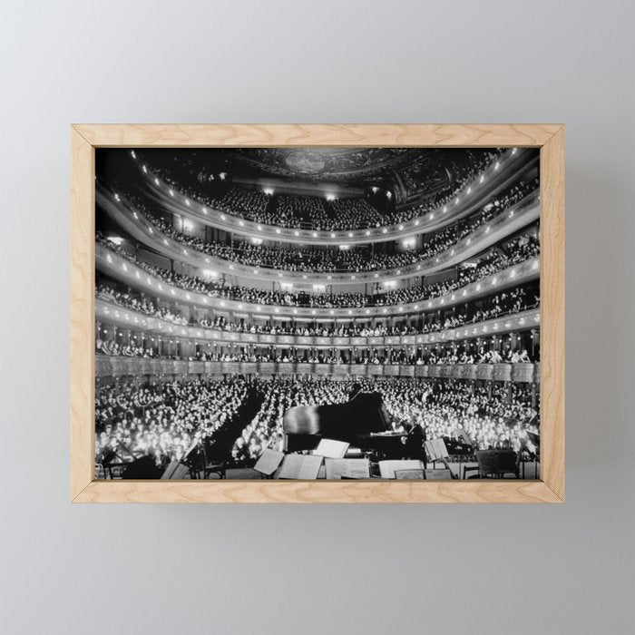 Metropolitan Opera House, New York City black and white photography / black and white photographs Mini Art Print Gallery Image 1