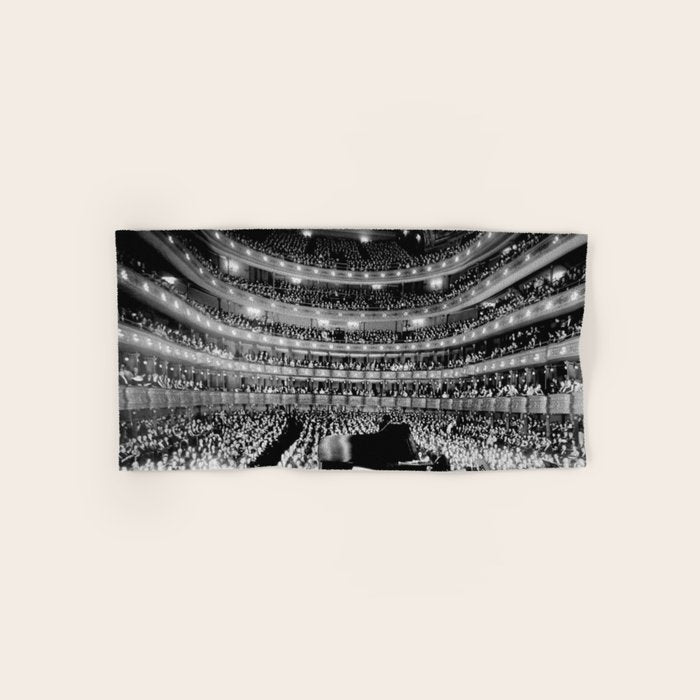 Metropolitan Opera House, New York City black and white photography / black and white photographs Bath Towel Gallery Image 1