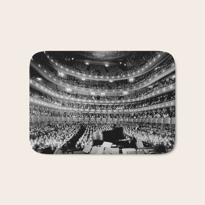 Metropolitan Opera House, New York City black and white photography / black and white photographs Bath Mat Gallery Image 1