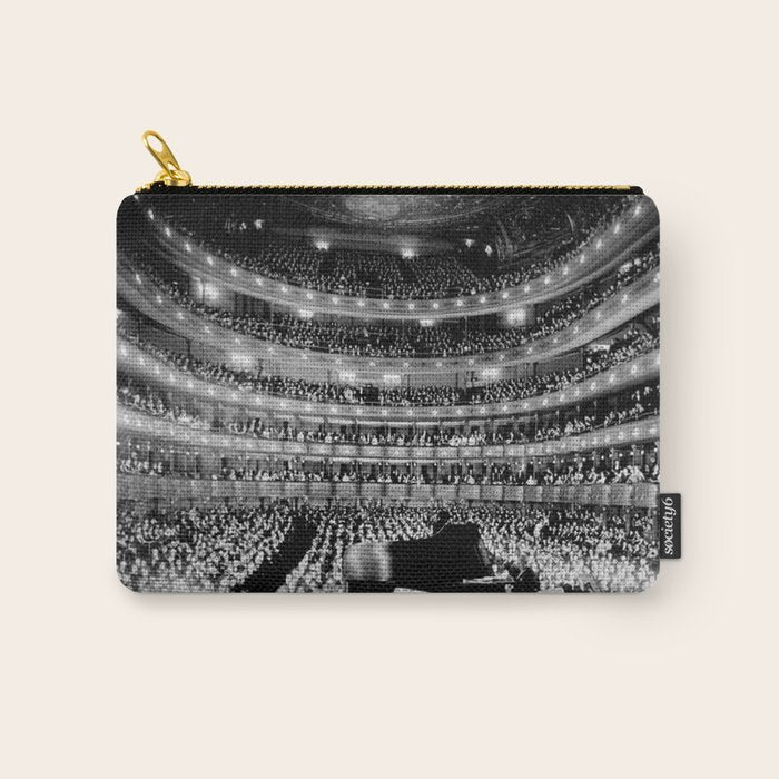 Metropolitan Opera House, New York City black and white photography / black and white photographs Carry All Pouch Gallery Image 1