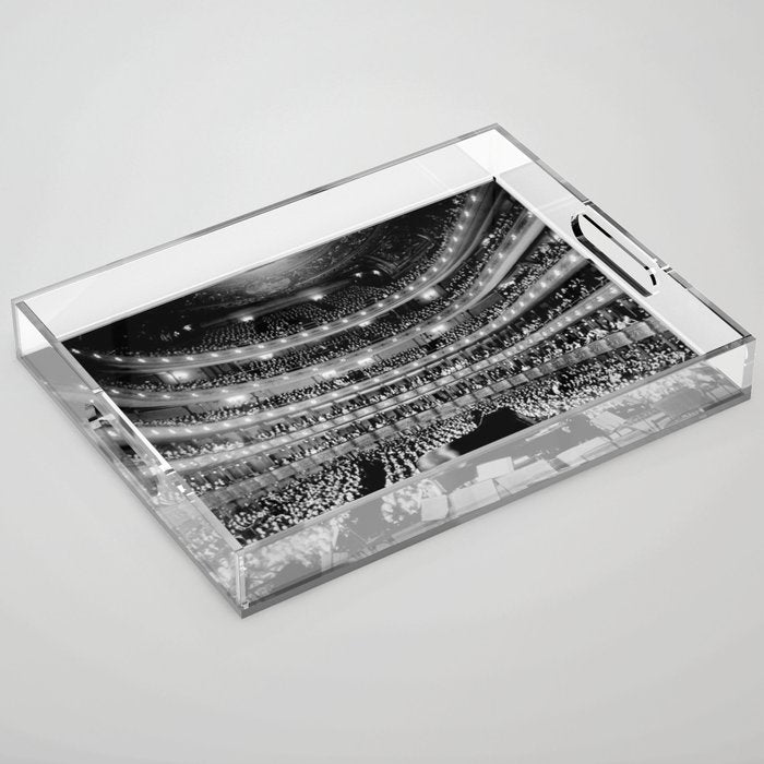 Metropolitan Opera House, New York City black and white photography / black and white photographs Acrylic Tray Gallery Image 1