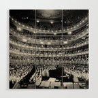 Metropolitan Opera House, New York City black and white photography / black and white photographs Wood Wall Art Gallery Image 1