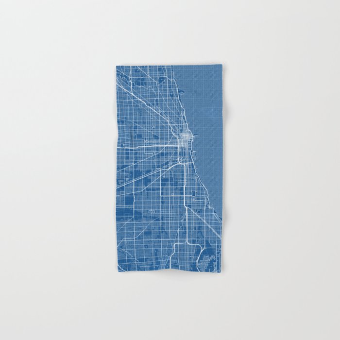 Chicago City Map of the United States - Blueprint Bath Towel Gallery Image 1