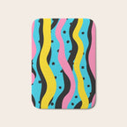 Colorful retro neon stripe art pattern Bath Mat Gallery Image 1