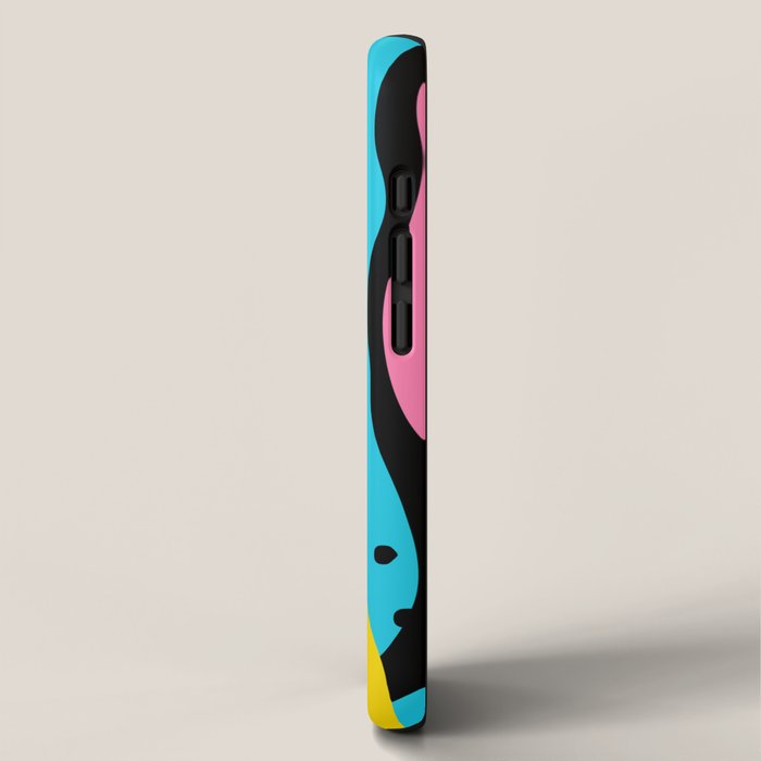 Colorful retro neon stripe art pattern iPhone Case Gallery Image 2