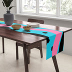 Colorful retro neon stripe art pattern Table Runner Gallery Image 2