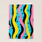 Colorful retro neon stripe art pattern Stationery Card Gallery Image 2