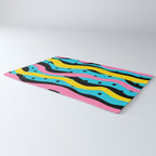 Colorful retro neon stripe art pattern Rug Gallery Image 3