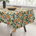 GEORGIA PEACHES Watercolor Peach Print Tablecloth Gallery Image 3