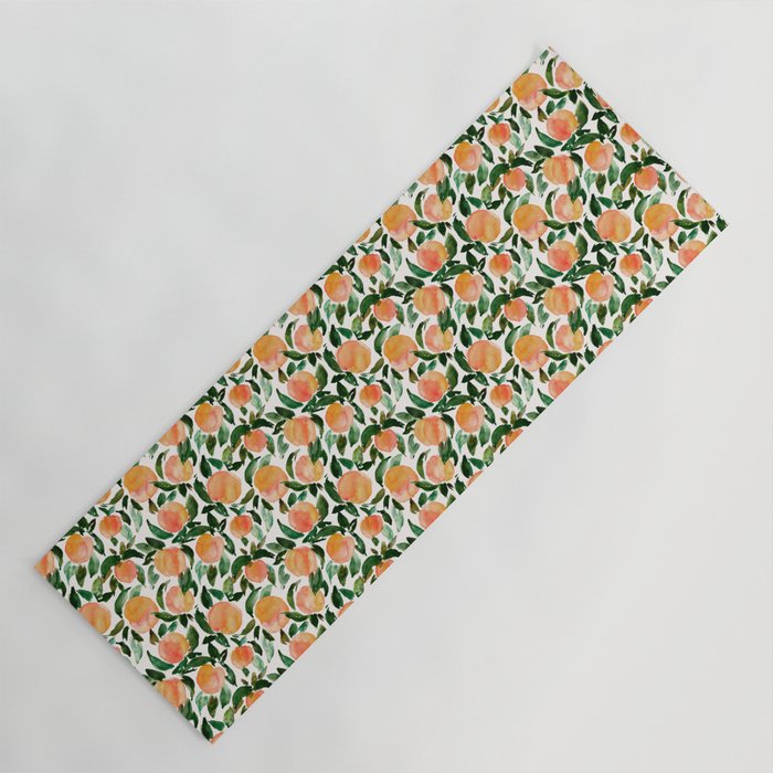 GEORGIA PEACHES Watercolor Peach Print Yoga Mat Gallery Image 1