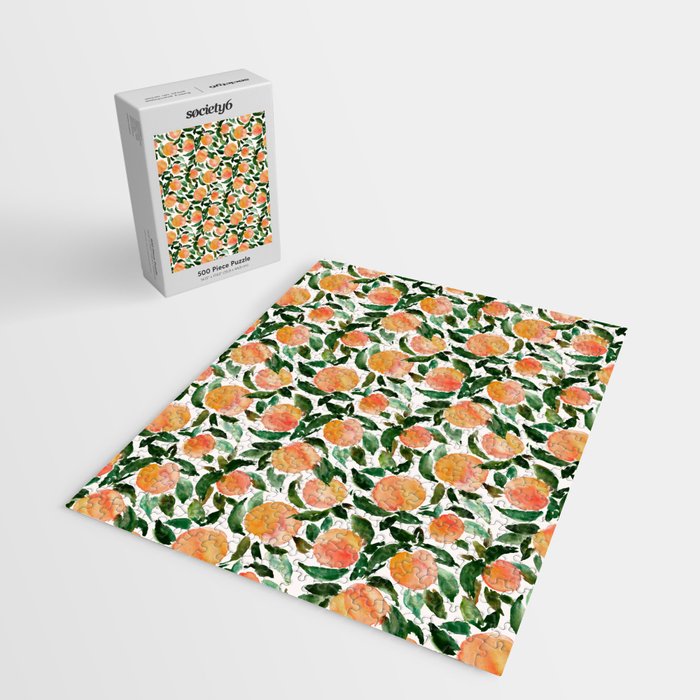 GEORGIA PEACHES Watercolor Peach Print Jigsaw Puzzle Gallery Image 2